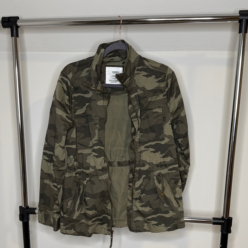Sonoma Women's Green Camouflage Military Jacket
